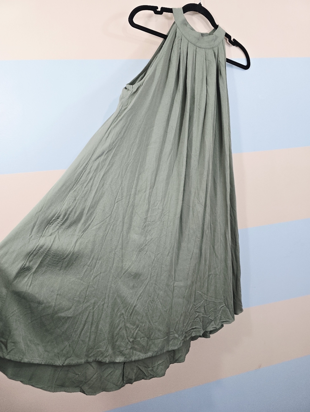 Kirundo Sage Green High-Low Halter Flowy Midi Dress - Picture 5 of 9